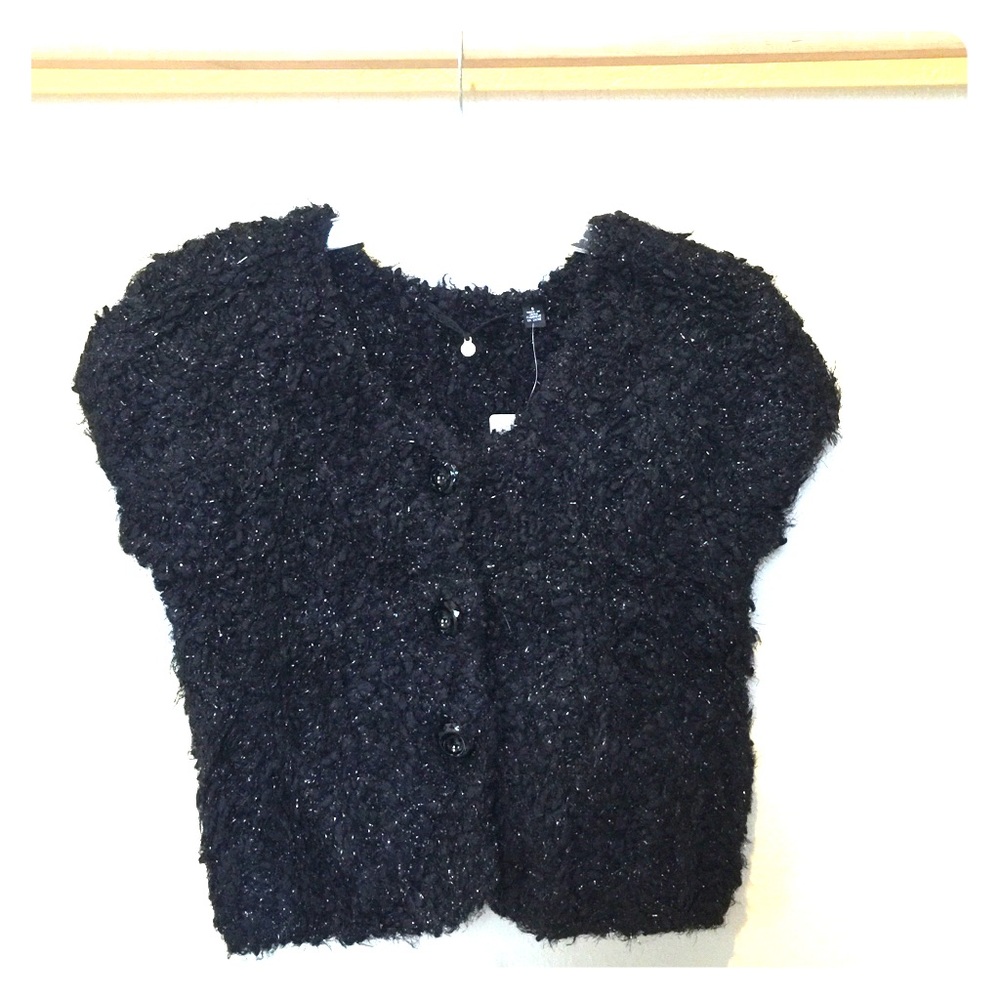 Anthropologie black and metallic sparkle sweater